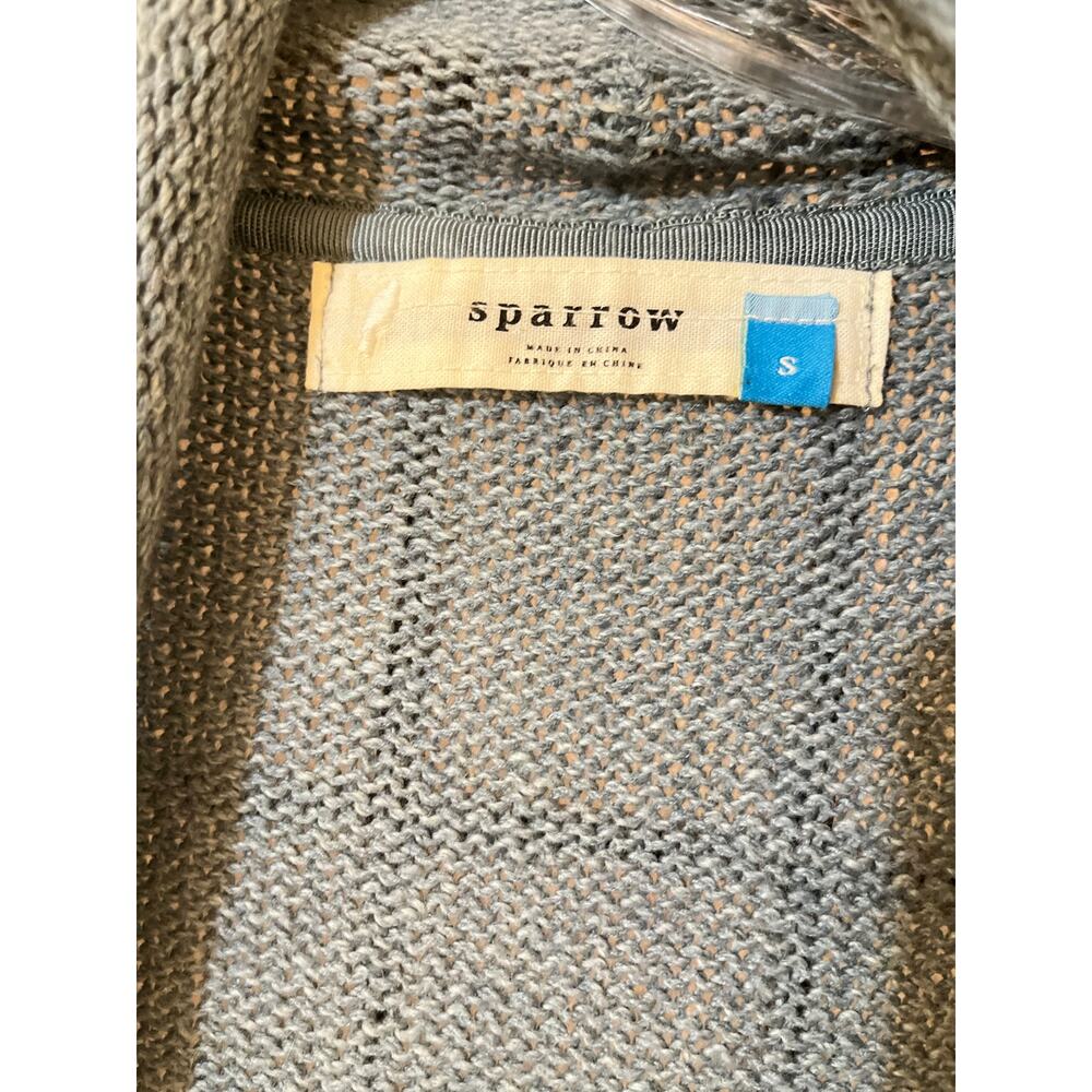 Anthropologie Sparrow Knit Open Front Pocket Cardigan Blue Small - Picture 5 of 9